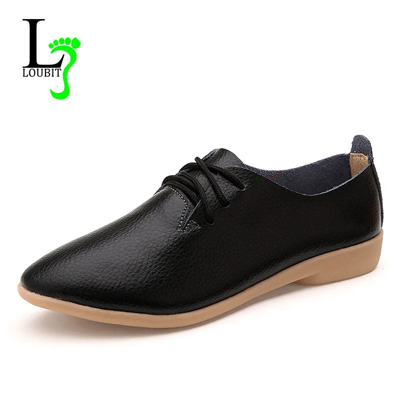 Women Flats Shoes Leather Slip On Ladies Shallow Moccasins Casual Female Spring Loafer Size35-42 | Обувь