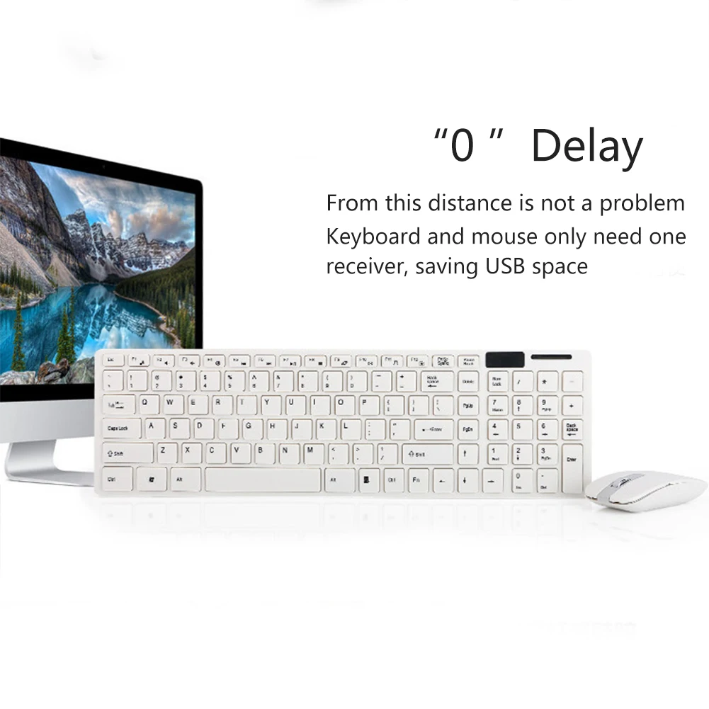 

New Hot 2.4G Wireless Keyboard Mouse Set Wireless Optical Mouse 1600dpi Keyboard Movie Set for Laptop PC
