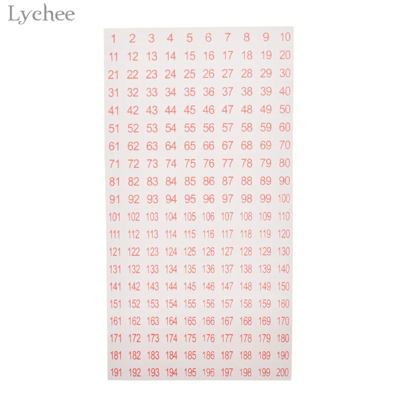 Lychee клейкие пронумерованные этикетки от 1 до 200 стикер Сделай Сам ручной работы Скрапбукинг наклейка этикетка канцелярские наклейки для дневника, декора альбома
