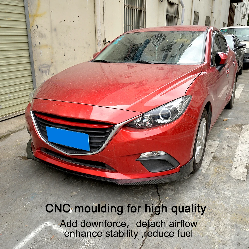 Передний бампер из углеродного волокна спойлер фартук для Mazda 3 Axela sedan Hatchback 4 Door 2014