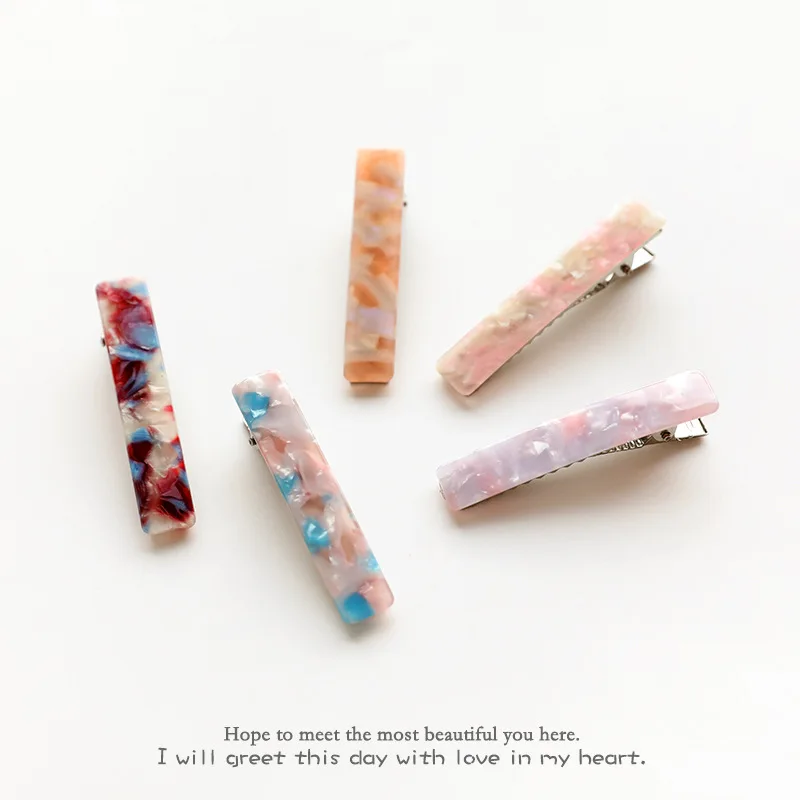 One Word Clip Duckbill Tortoiseshell Acrylic Leopard Hair Pins Wedding Accessories Head Jewelry Simple Acetate Hairpin | Украшения и