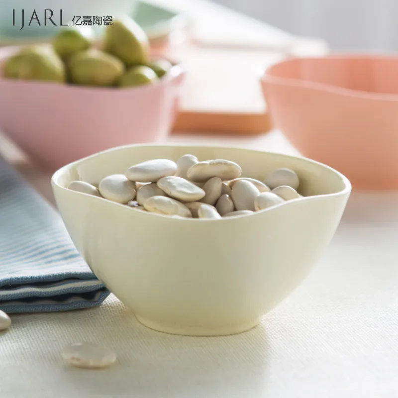 Ijarl Ka billion creative Steamed Rice Korean ceramic bowl dessert 4.5 inch small tableware mud color | Дом и сад