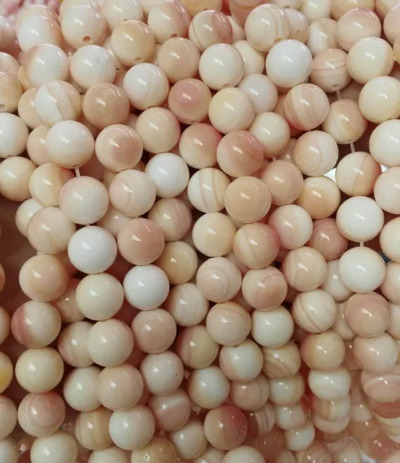 

high quality Conch Shell jewelry Pink Round Ball Conch Beads 4-12mm full strand