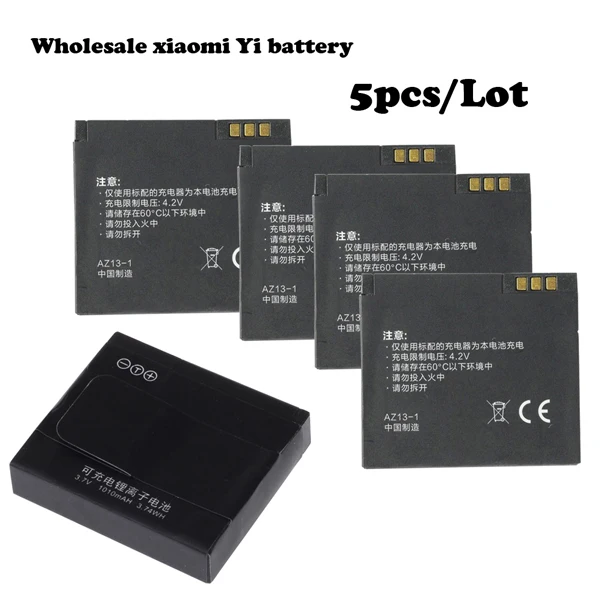5pcs battery Xiaoyi yi m11010mah 3,7 v xiaoyi yi спортивные аккумуляторы+ AZ13 1 зарядное устройство для xiaomi АКСЕССУАРЫ для аккумуляторов - Цвет: 5pcs battery