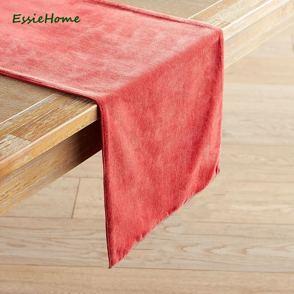

ESSIE HOME Coral Double Side Matte Velvet High End Table Runner Table Cloth Table Runner Placemat