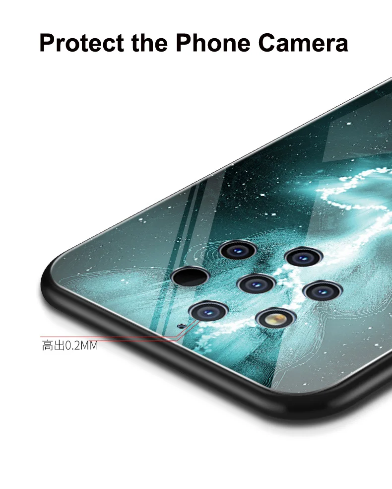Чехол для Nokia 9 PureView, звездная звезда, закаленное стекло, жесткий чехол для телефона, для Nokia 9, чистый вид, стеклянная оболочка, Nokia9 PureView, сумка
