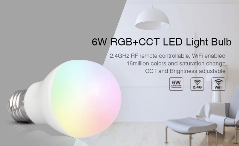 Mi. С функцией дневного света AC110V 220 V CW/WW/RGBW/RGBWW RGB CCT E27 E14 GU10 4 Вт, 5 Вт, 6 Вт, 9 Вт, 12 Вт умная Светодиодная лампа milight лампы светильники