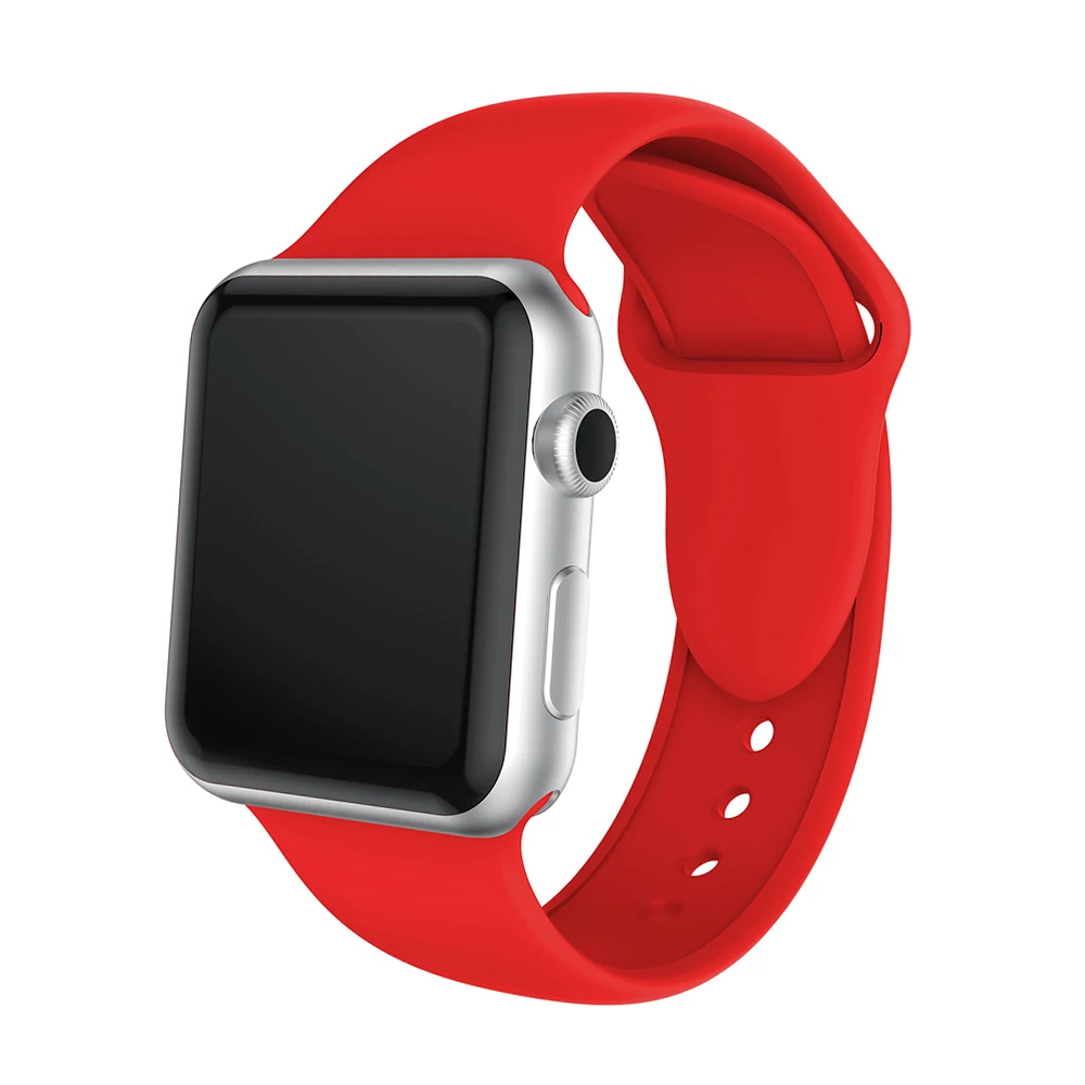 Спортивный мягкий силиконовый ремешок для часов Apple watch 38 мм 40 42 44 сменный iWatch