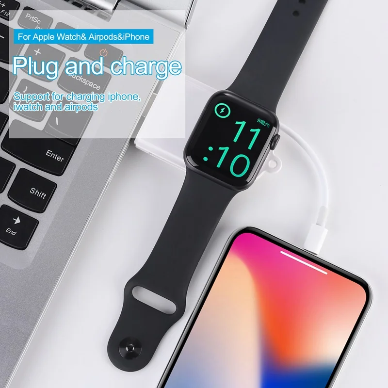 Tongdaytech магнитное портативное Usb Беспроводное зарядное устройство для Iphone Apple Watch 5 4 3 2 1 быстрое зарядное устройство для телефона