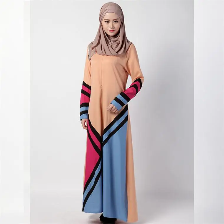 Женская Abayas платье женщин одежда Исламской твердых Турции халаты трикотажные