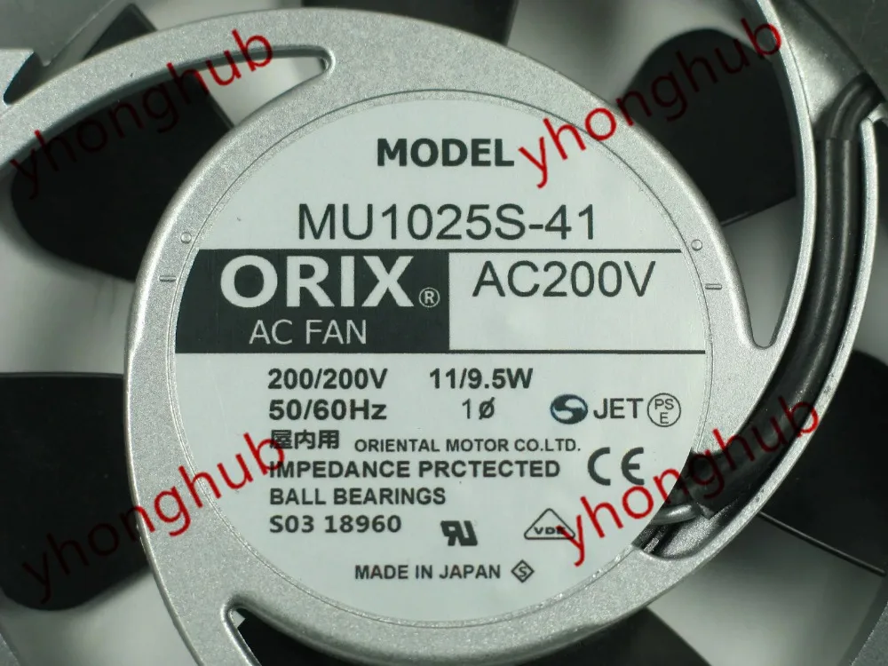 ORIX MU1025S 41 AC 200V 11/9.5W 100x100x25mm вентилятор охлаждения сервера|square fan|server fan200v fan |