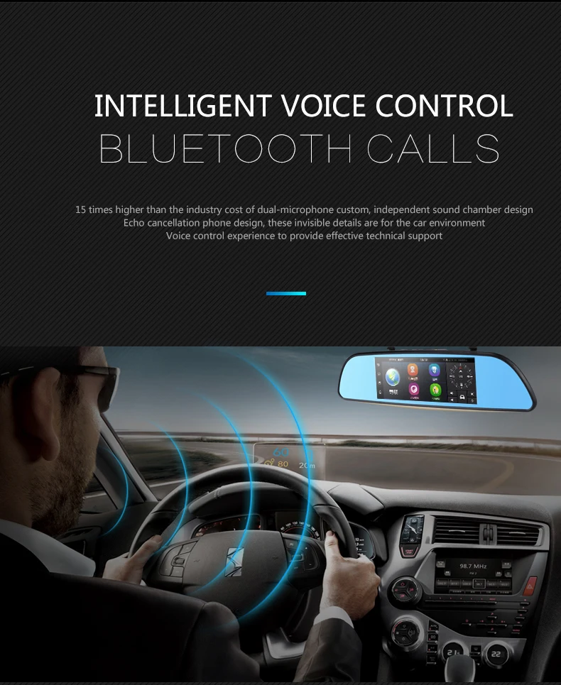 Автомобильный видеорегистратор 3G с 7 дюймовым дисплеем GPS Bluetooth двумя объективами