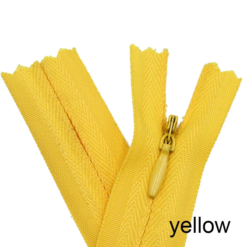 yellow 10 шт. 3#45 см(18 дюймов) длина закрытые нейлоновые молнии Портной брюки застежка-молния швейные изделия ручной работы DIY аксессуары - Цвет: yellow