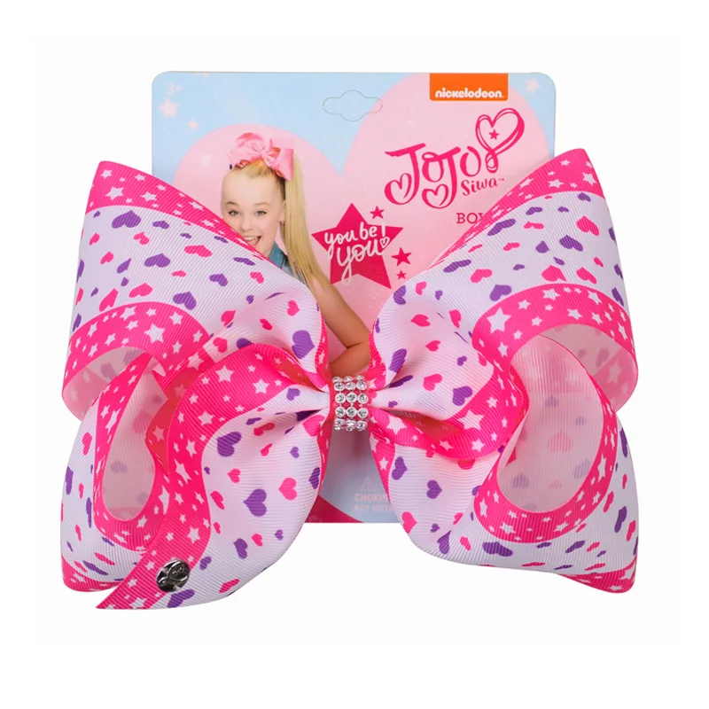 Фото Подарок на день ребенка большой 8 InchJojo Siwa для девочек Jojo бантики волос с зажимами Подарок на день ребенка большой 8 InchJojo Siwa для девочек Jojo бантики волос с зажимами