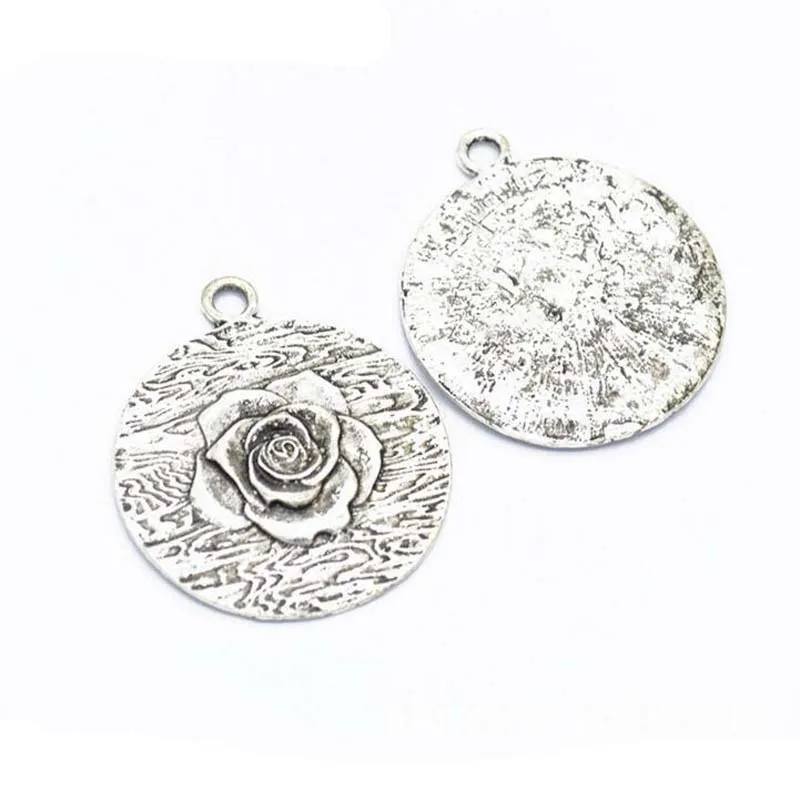 15pcs/lot 43x37mm Antique Bronze/Antique Silver Plated Rose Alloy Charm Pendant Fit DIY Jewelry Findings | Украшения и аксессуары