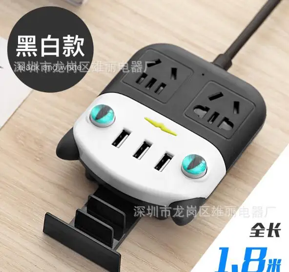 Мультяшная кошка Электророзетка с usb-разъемом многоцелевой патч панель полоса Расширительная плата розетка с держателем мобильного телефона