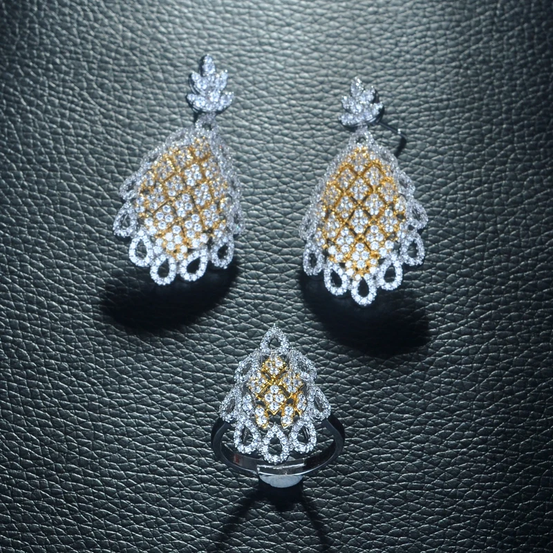 ?? が 8 高級チョーカービッグジュエリーセット舗装キュービックジルコニア水滴 Hotsale ウェディングブライダル CZ は、婚約パーティー S321