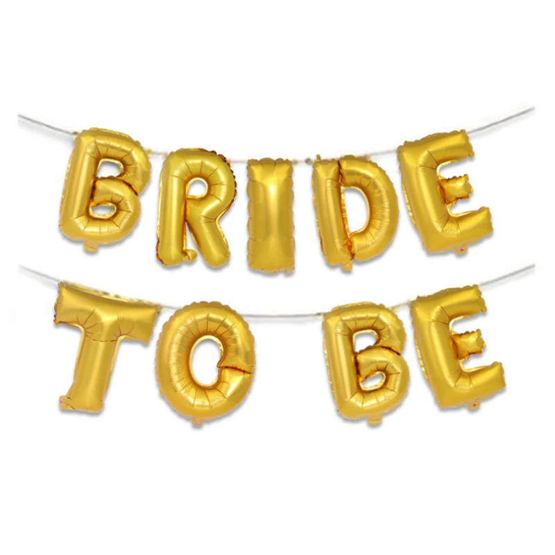 Свадебные душ 16 дюймов золотистые Серебристые шарики буквы &quotBride To Be&quot