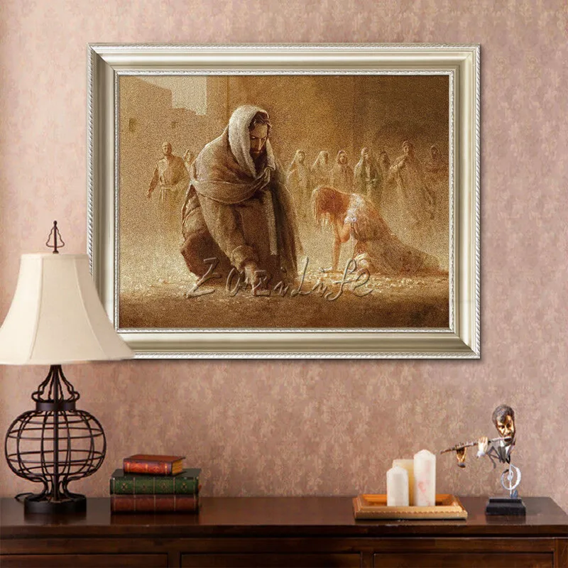 Картина маслом на холсте с изображением Иисуса Христа 95|art pictures|picture for living roomcanvas