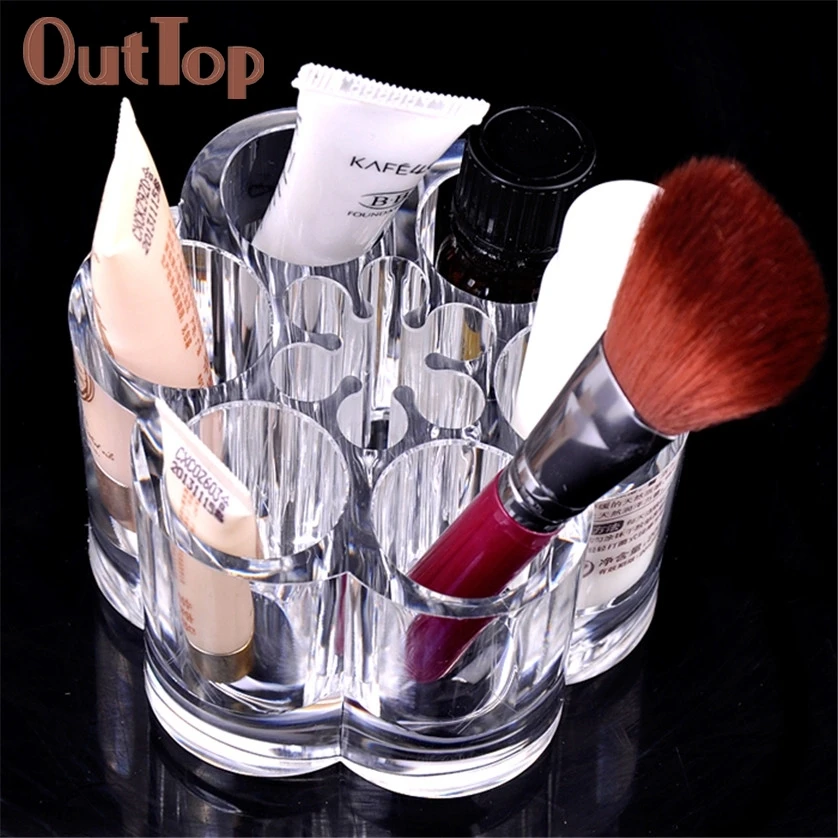 Прозрачный косметический держатель для губной помады и кисти с цветами сливы
