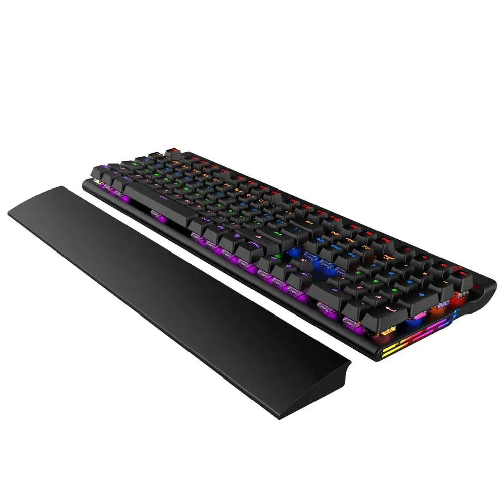 Ajazz AK500 Проводная Механическая игровая клавиатура 108 клавиш с подсветкой ноутбука настольная клавиатура большая Подставка для рук мультимедийная сенсорная панель