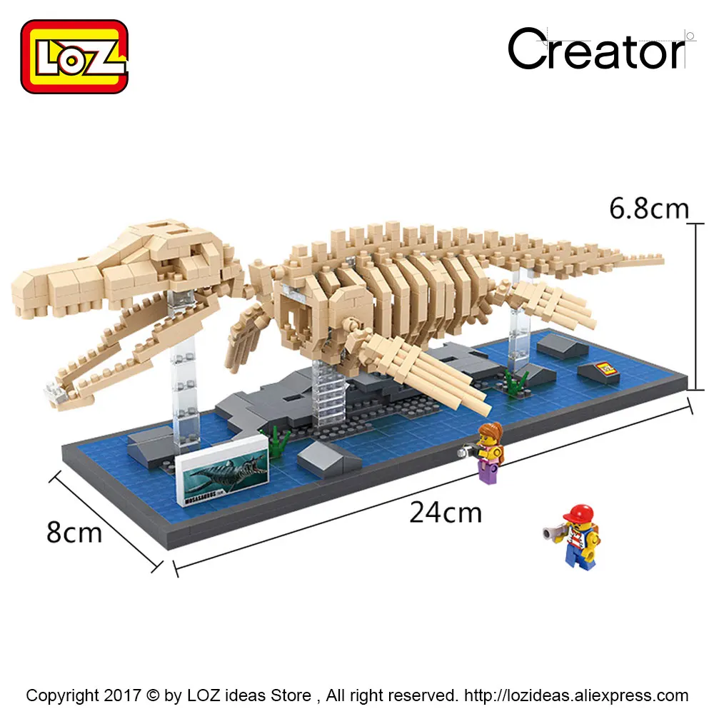 LOZ алмазные блоки мосазавр динозавр игрушки &quotископаемые&quot Юрский период