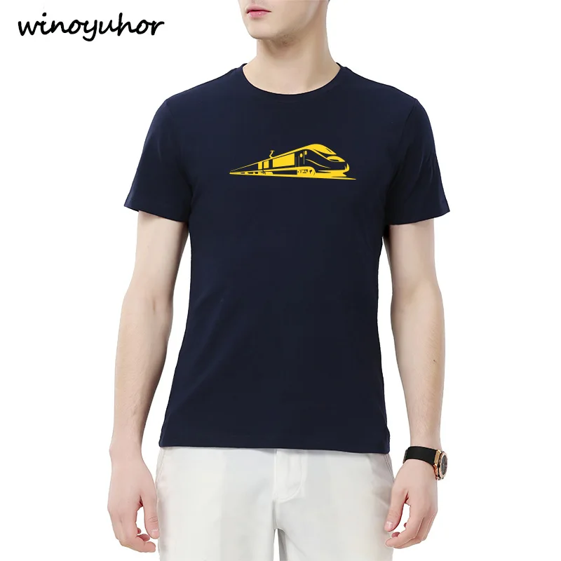 Крутая Мужская футболка с принтом поезда лето 2019 новые модные стильные хлопковые