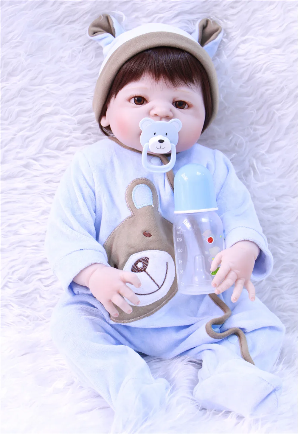 

DollMai full silicone doll reborn baby boy lifelike children toy doll children gift 23" babies alive reborn bonecas bebe doll