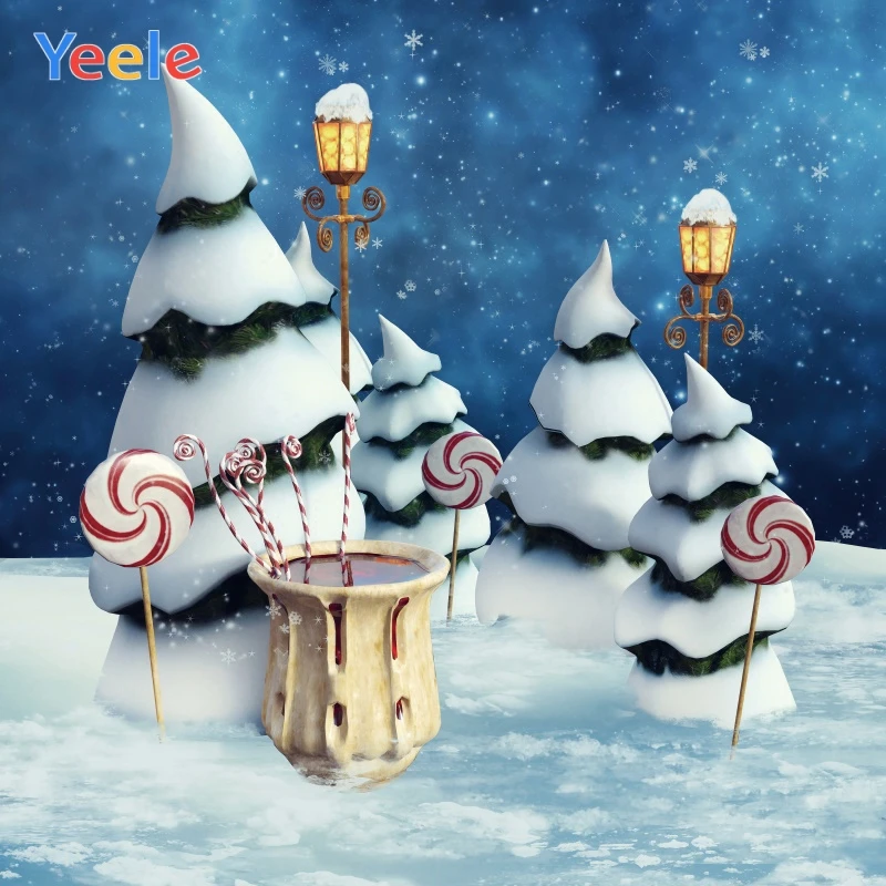 Yeele Рождественские елки боке Свет Конфеты семья партия фотографии фоны