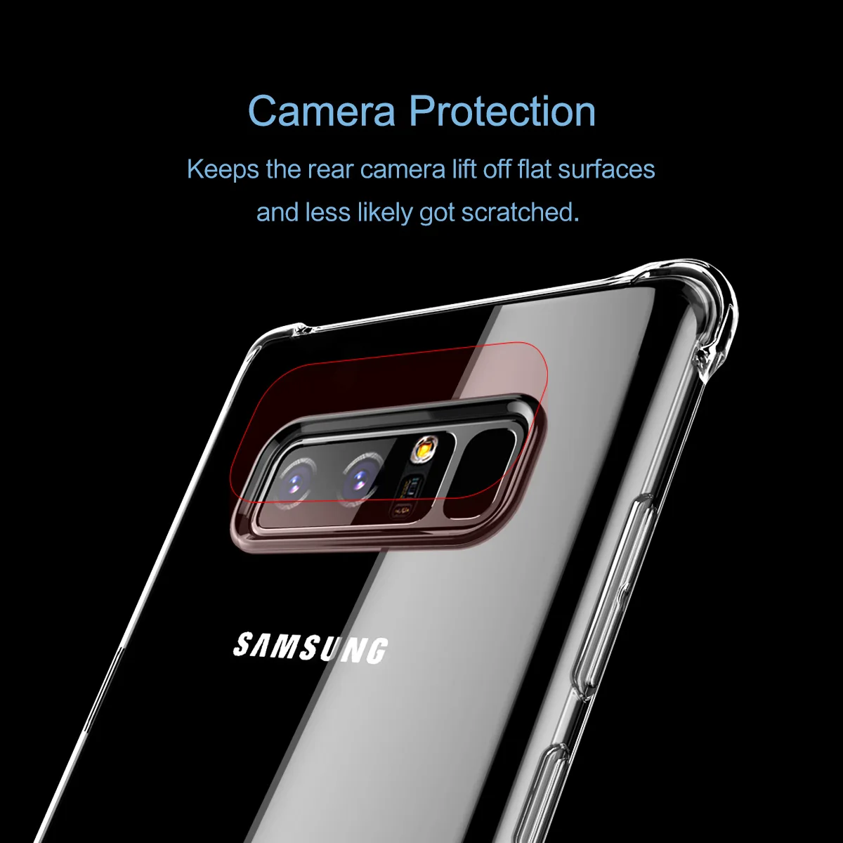 Case for Samsung Galaxy Note 8 Rock Heavy Anti-Knock Protection Transparent TPU Silicone Cover |