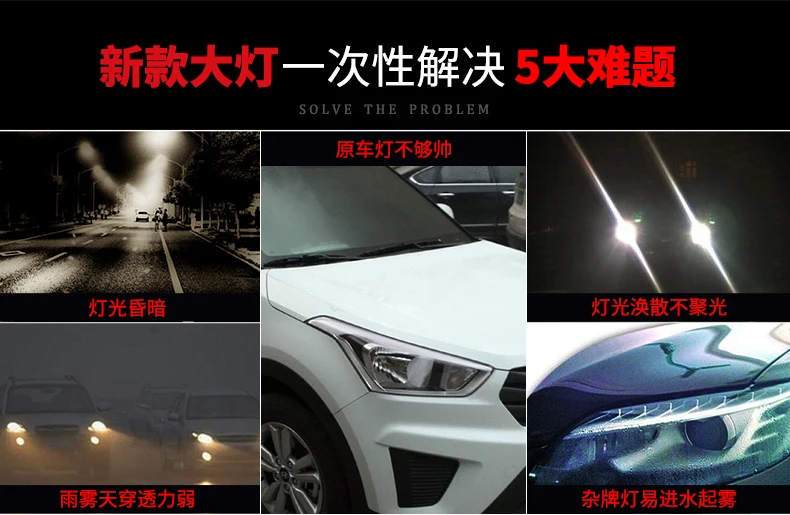 Автомобильные передние фары для hyundai Creta светодиодный головной светильник для IX25 Головной фонарь СВЕТОДИОДНЫЙ дневной ходовой светильник светодиодный DRL Bi-Xenon HID