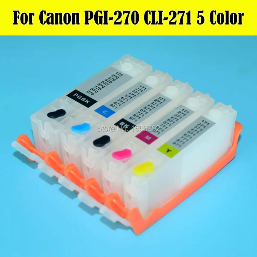 5 цветов/комплект PGI270 CLI271 чернильный картридж с дугой чип для Canon PIXMA MG5720 MG5721 MG5722