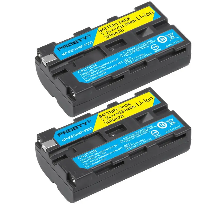 2 Pcs Battery 3200 мАч NP-F550 NP-F330 NP F550 NP F330 батарея для камеры+ ЖК-дисплей двойной USB зарядное устройство для sony NP-F550 NP-750 YONGNUO освещение камеры - Цвет: 2 Pcs Battery