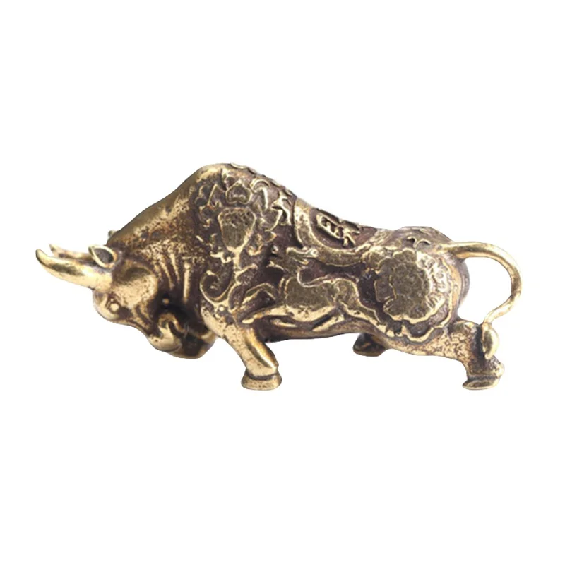 Camping Solid Brass Bull Animal shape EDC Tool Keychain Pendant Equipment Key Ring Outdoor tools | Спорт и развлечения
