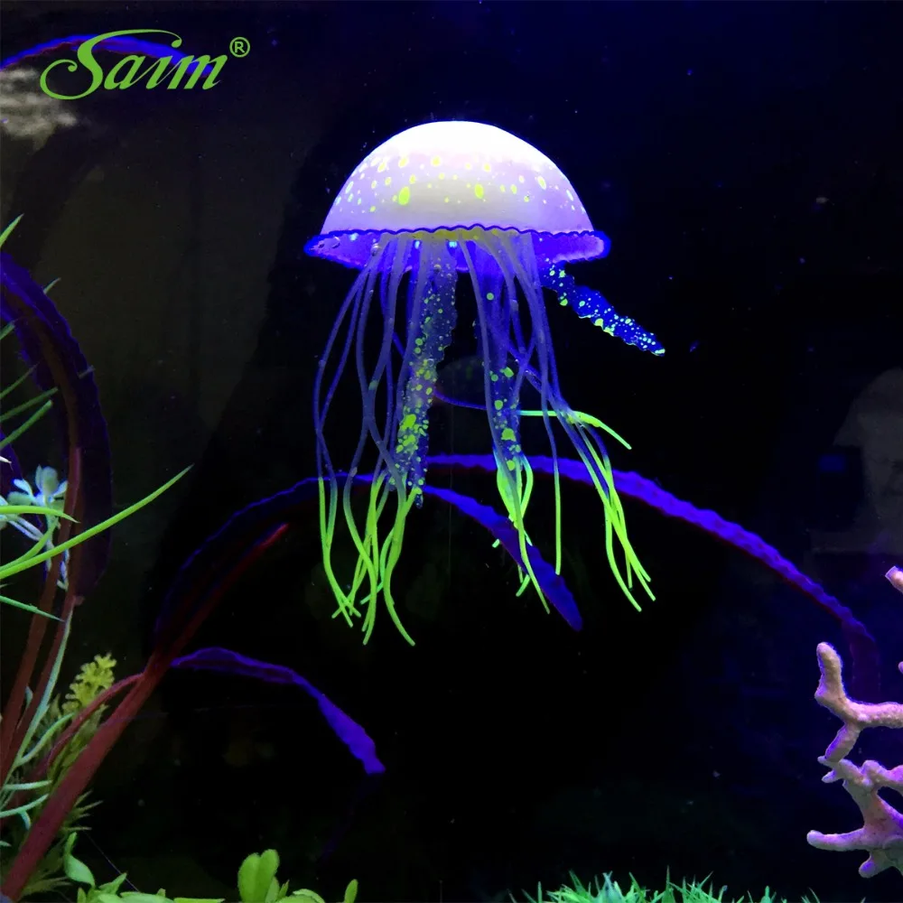 

10cm New Creative Artificial Jellyfish Aquarium Fish Tank Ornaments Acuarios Vivid Jellyfish Landscape Decoration for Aquarium