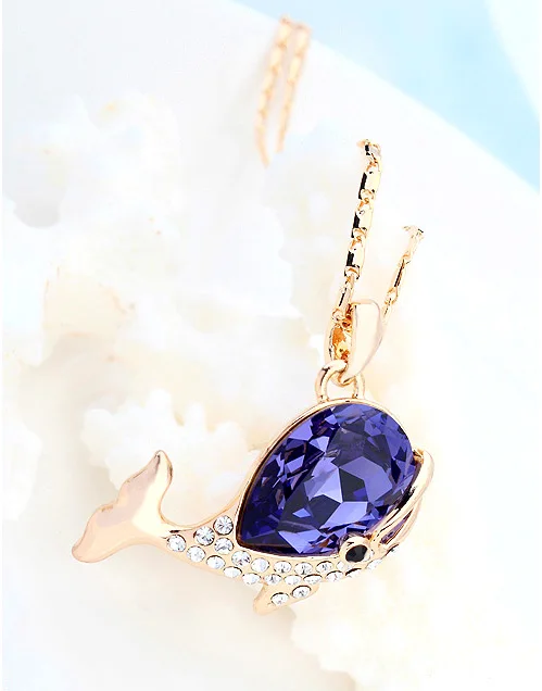 

New Arrival Crystals from Swarovski Collier Fashion Lady Lovely Dolphin Necklace High Grade Jewelry Pendan Chain Wholesale