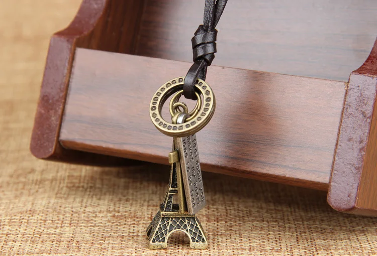 2015 Ретро цепочка Эйфелева башня кулон ожерелье Европейский Винтажный стиль