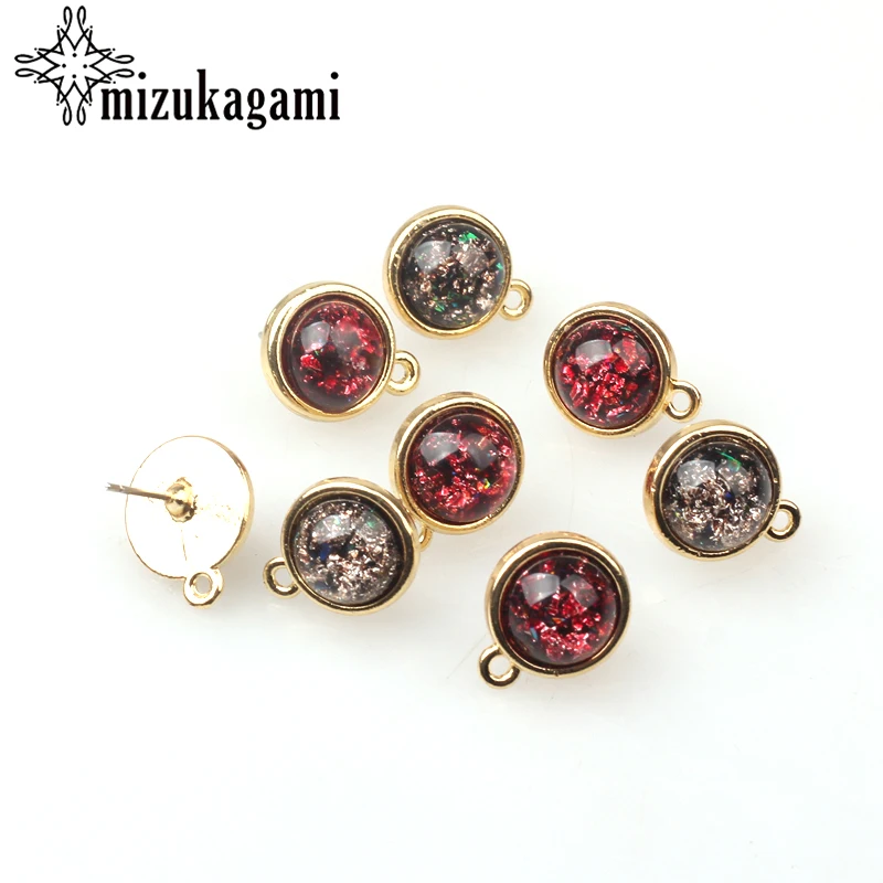 Круглые серьги гвоздики из цинкового сплава 13 мм 6 шт./лот|Ювелирная фурнитура и