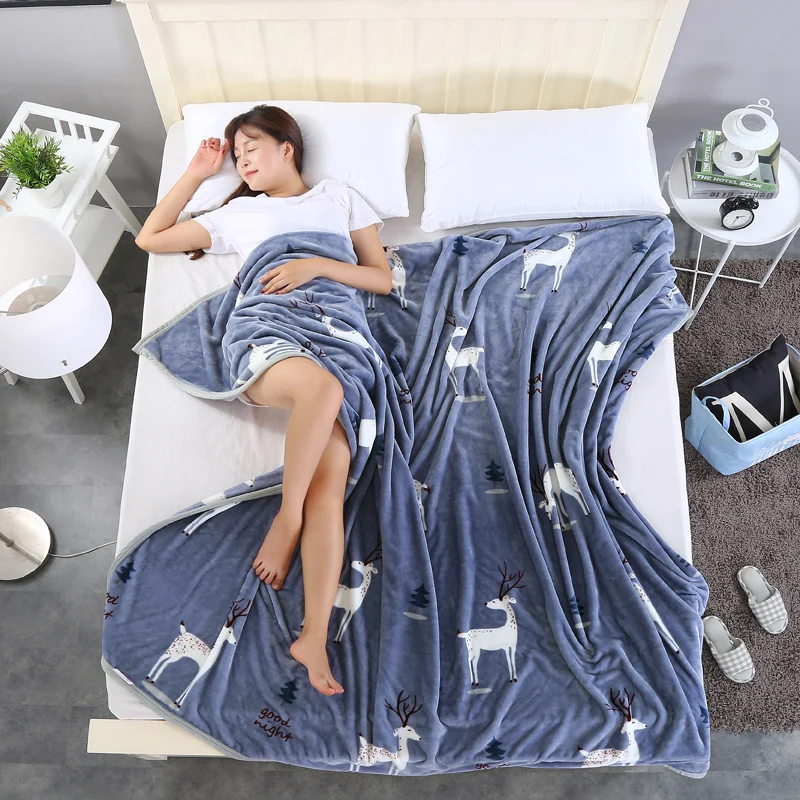 Модное покрывало для кровати с рисунком белого оленя флисовые одеяла одеяло King