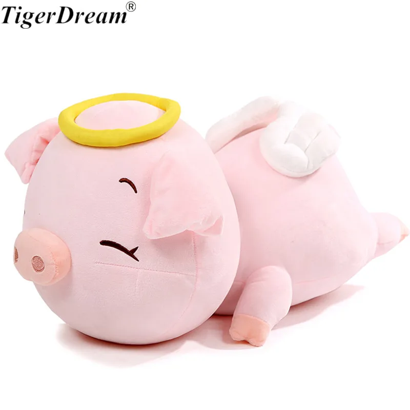 

Kawaii Angel Pig Plush Toy PP Cotton Stuffed Toys Animals Dolls Super Soft Pillows For Children Free Shipping 2 Size