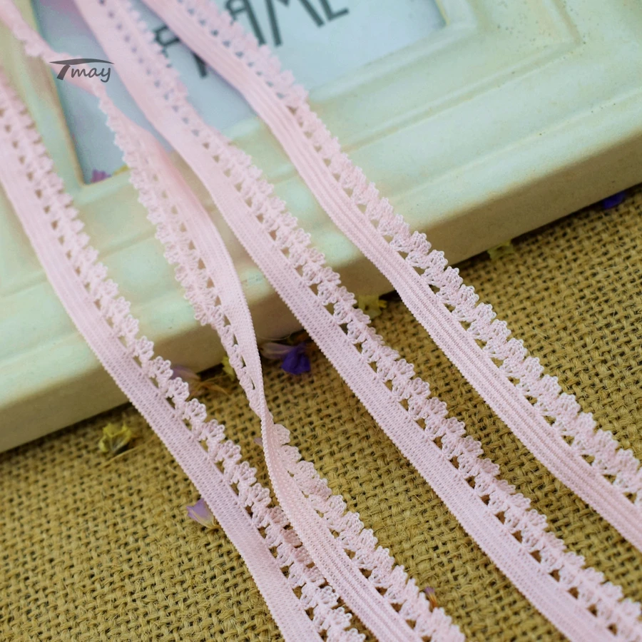 Эластичные ленты для нижнего белья #1464 с розовыми цветами кружевные тканевые