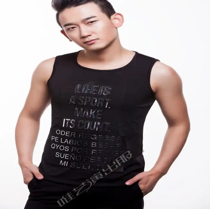 2020 summer style personality slim male sleeveless vest men punk rock costumes hombre chalecos singer dance stage fashion black