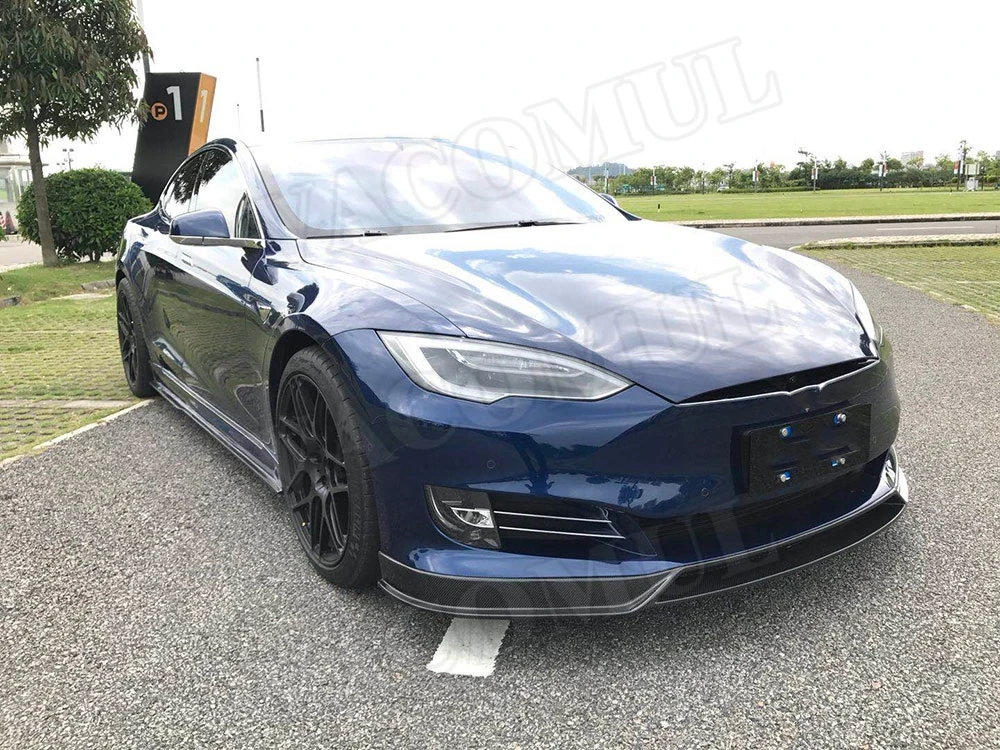 Передний бампер из углеродного волокна спойлер для Tesla Model S 70D P85D 90D P100D Sedan 4 Door