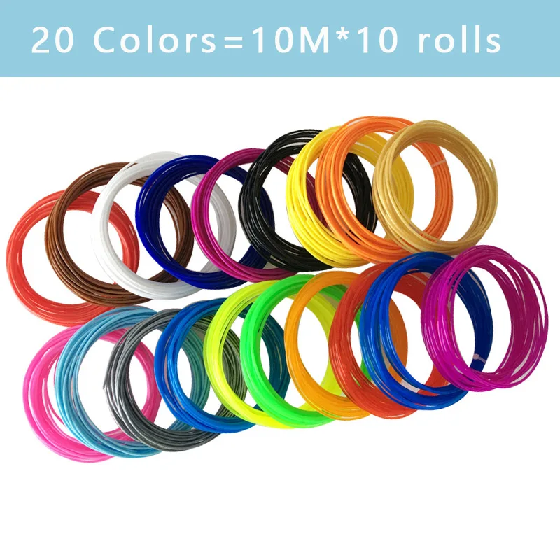 10M PLA 20 Rolls Нить для 3d принтера PLA ABS PETG TPU мраморный Нейлон Металл углеродное волокно 1 кг/рулон 1,75 мм Материал PLA расходные материалы для 3d принтера - Цвет: 10M PLA 20 Rolls