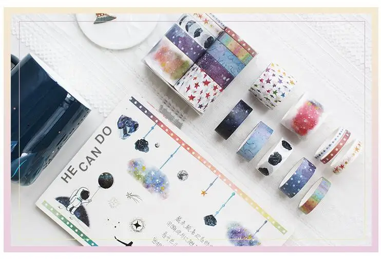10 шт./компл. лента washi Розовый фламинго washitape звездное небо изоляционная лента Kawaii материал Эсколар Скрапбукинг washi papelaria