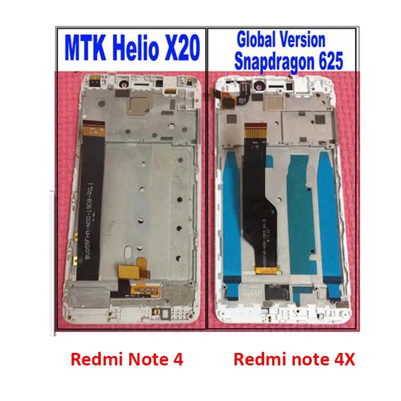 ЖК дисплей и тачскрин с рамкой 5 дюйма для Xiaomi Redmi Note 4X|screen touch|display screenlcd note |