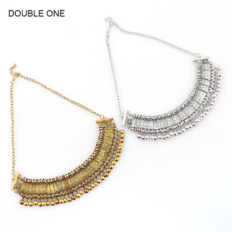 2017 богемное винтажное колье для женщин массивное большое античное Золотое и