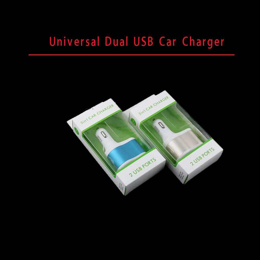 

10 pcs a lot 2.1A Universal Dual USB Car Charger Intelligent Charging Cigarette Socket Lighter For Mobile Phone