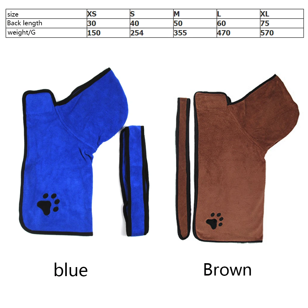 

Pet Dog Bath Towel XS-XL Dog Bathrobe For Large Medium Small Dogs Soft Super Absorbent Microfiber Pet Drying Towel New Arrival
