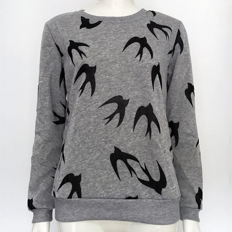 2016 Осенняя модная женская Повседневная Толстовка с длинными рукавами и принтом